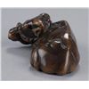 Image 2 : A wood netsuke of a recumbent ox.