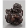 Image 1 : A wood netsuke of Oni.