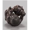 Image 6 : A wood netsuke of Oni.