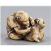 Image 2 : An ivory netsuke of two monkeys.