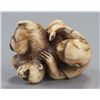 Image 9 : An ivory netsuke of two monkeys.