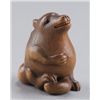 Image 1 : A wood netsuke of Tanuki.
