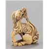 Image 3 : An ivory netsuke of a single-horned Kirin.