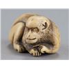 Image 5 : An ivory netsuke of a monkey.