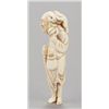 Image 2 : An ivory netsuke of a Sumarawashi with monkey.