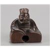 Image 1 : A wood netsuke of Emma-O reading book.