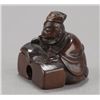 Image 4 : A wood netsuke of Emma-O reading book.