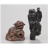 Image 1 : A group of two wood netsuke.