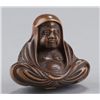Image 1 : A wood netsuke of Daruma.