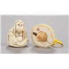 Image 1 : A group of two narwhal ivory netsuke.