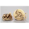 Image 1 : A group of two ivory netsuke.