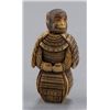 Image 1 : An ivory netsuke of a monkey in a suit of armor.