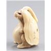 Image 3 : An ivory netsuke of a Tanuki.