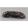 Image 3 : A lacquered wood and pottery netsuke of a lobster.