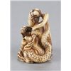 Image 3 : An ivory netsuke of Benten with dragon