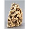 Image 3 : An ivory netsuke of Benten with dragon
