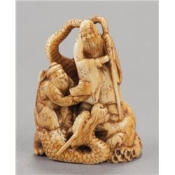 A netsuke of Kosekiko Chang Liang.