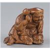Image 1 : A wood netsuke of Daikoku.
