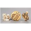 Image 1 : A group of three ivory netsuke.