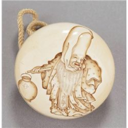 A ivory manju of Jurojin.