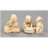 Image 1 : A group of two ivory netsuke of karako.