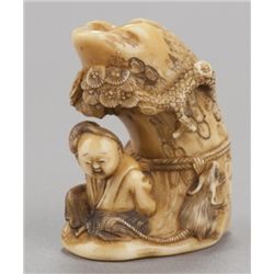 A ivory netsuke of Sesshu.