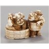 Image 5 : A group of two ivory netsuke.