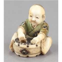 An ivory netsuke of a karako.