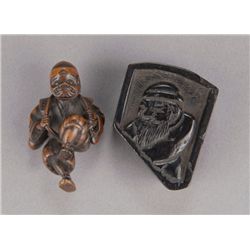 Group of two wood netsuke.
