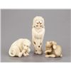 Image 1 : A group of three ivory netsuke.