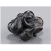 Image 5 : A kaki wood netsuke of an eggplant cluster.