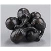 Image 7 : A kaki wood netsuke of an eggplant cluster.