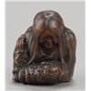 Image 1 : A wood netsuke of Shojo sleeping.