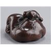 Image 3 : A wood netsuke of a tanuki
