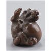 Image 1 : A wood netsuke of a tanuki.