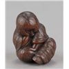 Image 1 : A wood netsuke of sleeping Shojo.