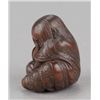 Image 2 : A wood netsuke of sleeping Shojo.