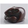 Image 2 : A wood netsuke of a rat on lima bean.