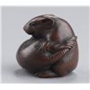Image 3 : A wood netsuke of two Rats.