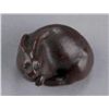 Image 8 : A wood netsuke of a rabbit.