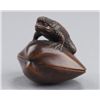 Image 1 : A wood netsuke of a kappa on clam.