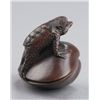 Image 4 : A wood netsuke of a kappa on clam.