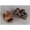 Image 1 : A group of two wood netsuke.