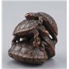 Image 1 : A wood netsuke of a turtle group.