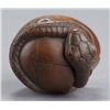 Image 8 : A wood netsuke of a snake and skull.