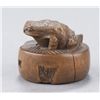 Image 3 : A wood netsuke of a toad.