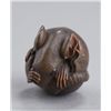 Image 2 : A wood netsuke of a coiled rat.
