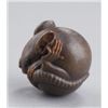 Image 3 : A wood netsuke of a coiled rat.
