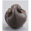 Image 7 : A wood netsuke of a coiled rat.