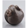 Image 8 : A wood netsuke of a coiled rat.